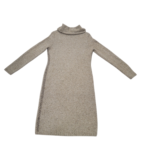 Lauren Ralph Lauren Knit Sweater Dress Brown Donegal Tweed Wool Blend Women’s L - Picture 3 of 17